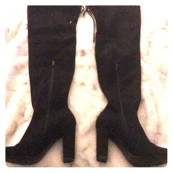 Knee high suede black boots - Picture 1 of 1